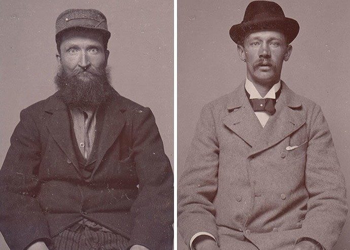Mugshots of Two Men Caught Getting Intimate With One Another, Sweden, 1897