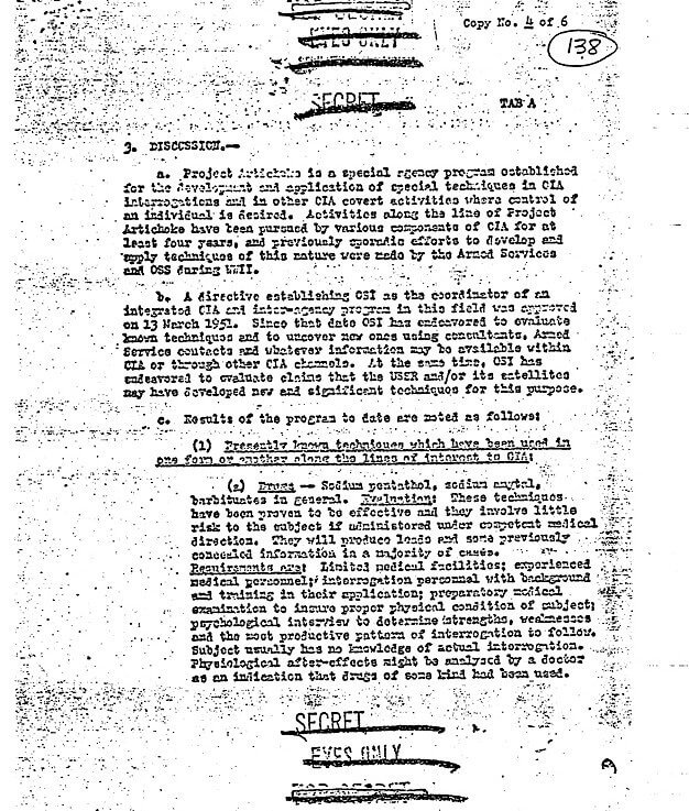 Project Artichoke Stokes The CIA's Interest In Manipulation