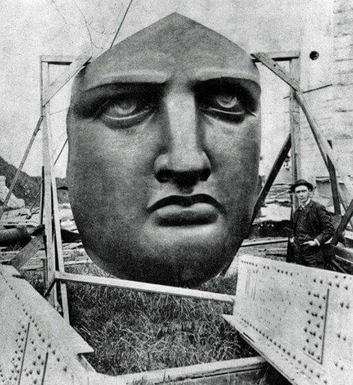 The Statue Of Liberty During Construction