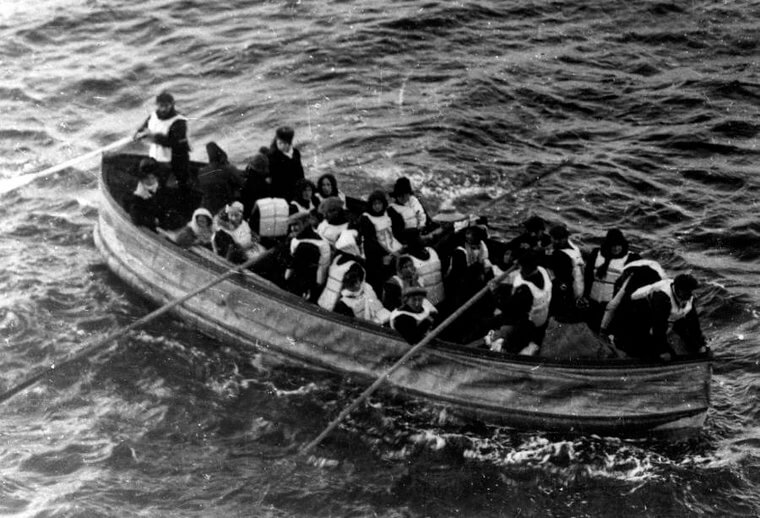 The Very Last Lifeboat Off The Titanic Rowing Away