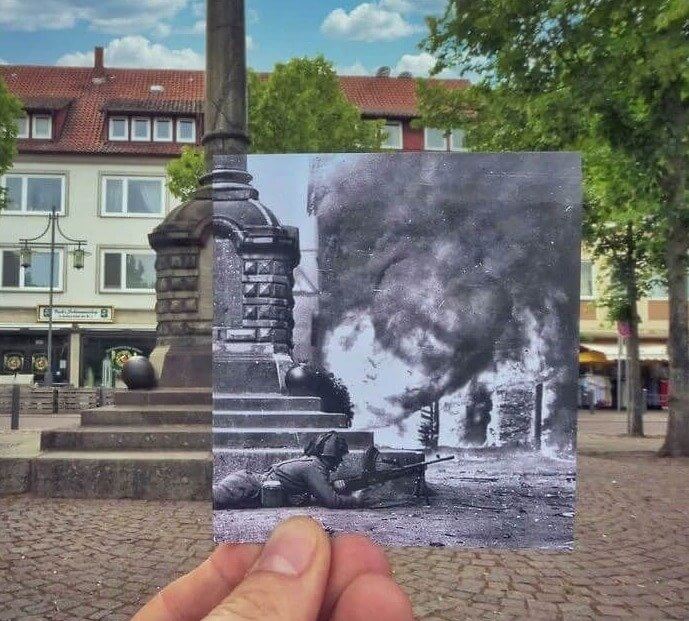 Uelzen, Germany - April, 1945 & 2021