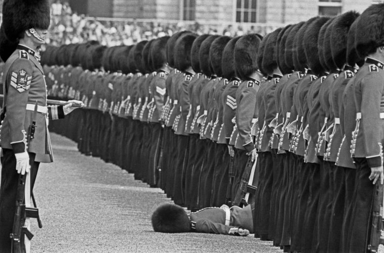 A Guardsman Faints in London During a 1966 Ceremony