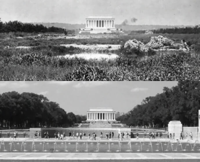 The Lincoln Memorial - 1917 & 2016
