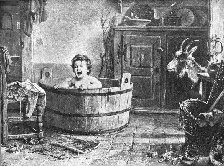 Babies Were Bathed to "Harden" Them for Colonial Life
