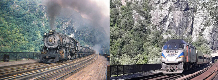 Harper's Ferry in West Virginia - 1947 & 2021
